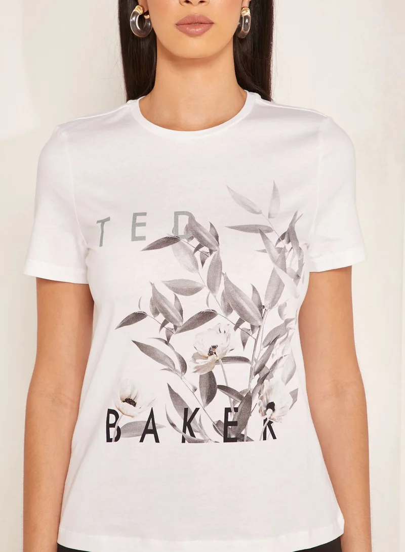 Ted Baker Zoeiiy Leaf Print Logo T-Shirt
