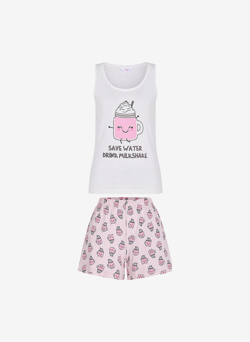 Penti Women Milkshake Sleeveless Shorts Light Pink Pyjama Set - Image 5