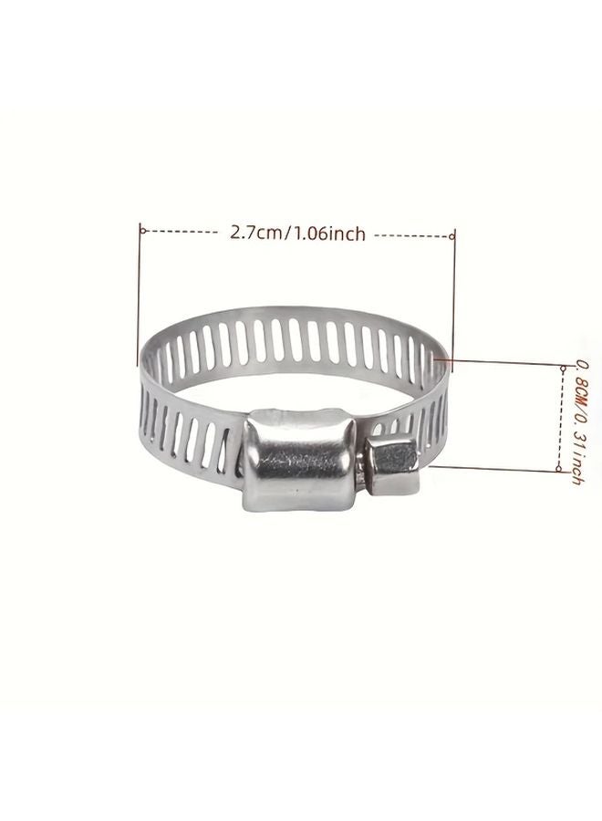 20pcs Heavy Duty Stainless Steel Hose Clamps Adjustable Gear Locking Leak Proof - Image 2