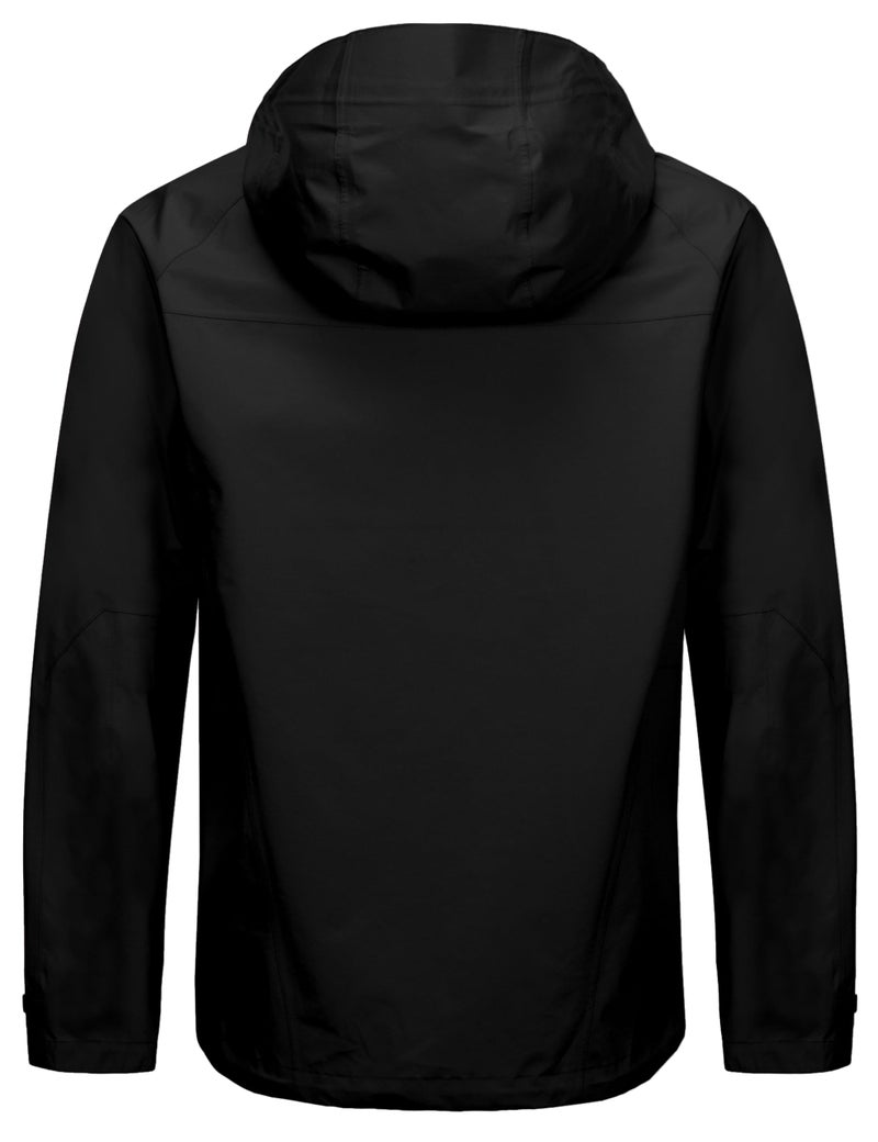 Little Donkey Andy Men's Waterproof Outdoor Hard Shell Breathable Jacket Travelling Sports Coat Black S - Image 3