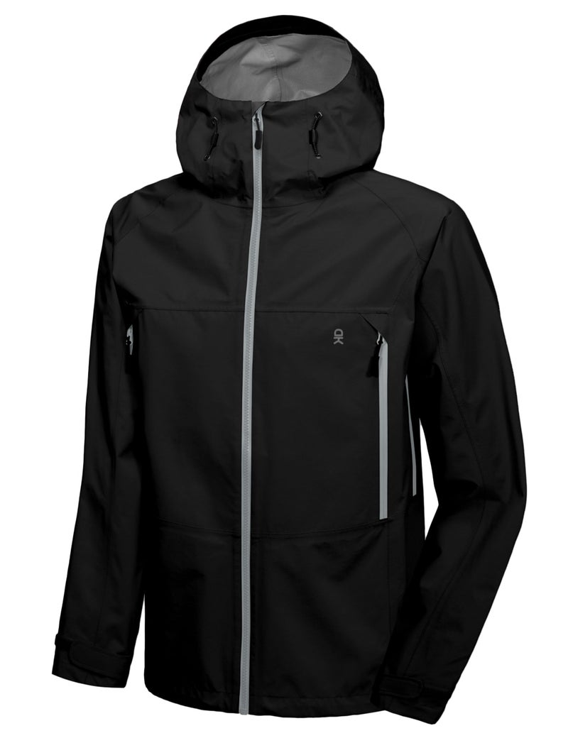 Little Donkey Andy Men's Waterproof Outdoor Hard Shell Breathable Jacket Travelling Sports Coat Black S - Image 1