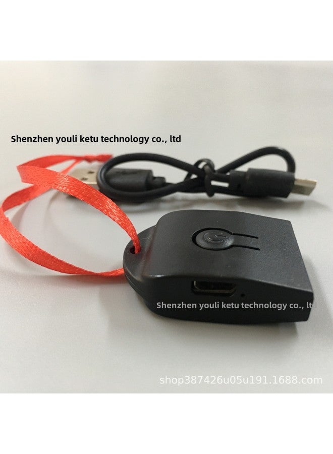 Luminous Keychain Rechargeable Acrylic Special-shaped Colorful Pendant Source Stall Wholesale-Color:Red Rope Charging Semi-finished Products-Black - Image 1