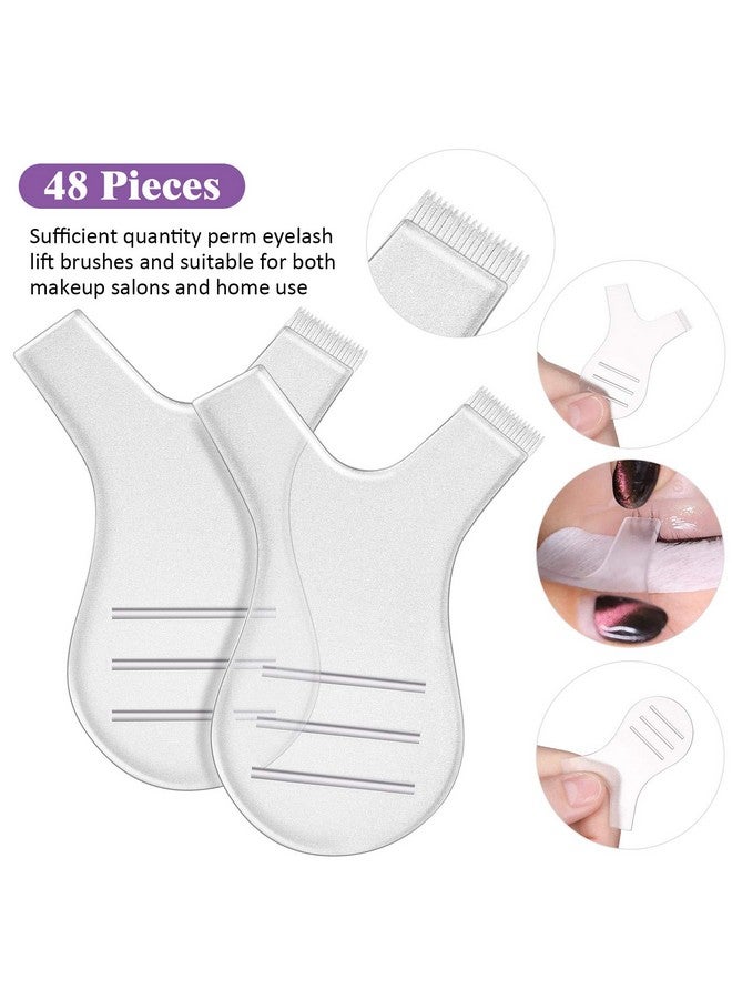 Maitys 48 قطعة فرشاة رموش على شكل Y لرفع الرموش وأدوات تجميل للرموش لزراعة الرموش وإمدادات تنظيف الرموش (شفافة) - Image 2