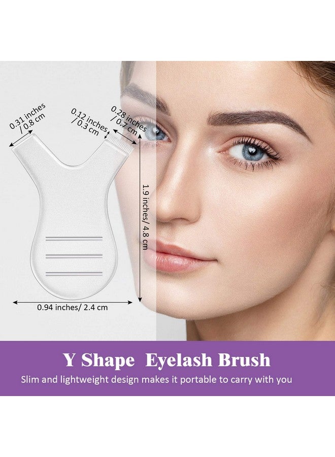 Maitys 48 قطعة فرشاة رموش على شكل Y لرفع الرموش وأدوات تجميل للرموش لزراعة الرموش وإمدادات تنظيف الرموش (شفافة) - Image 3