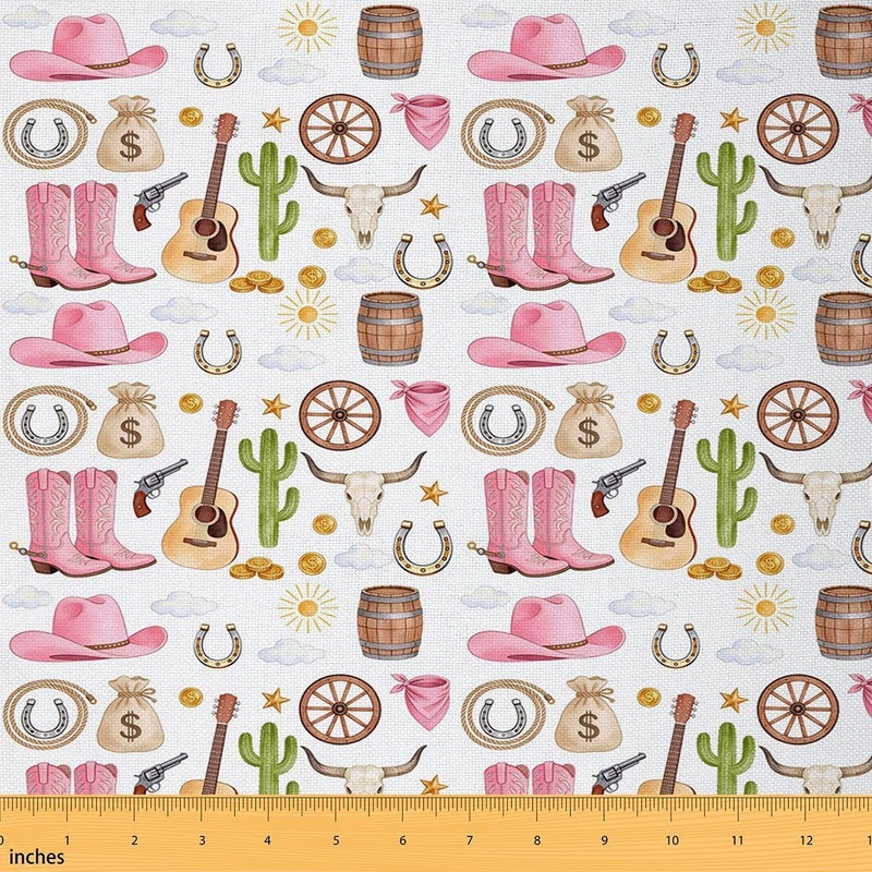 Wide use selected material Erosebridal Pink Cowgirls Fabric By The Yard Pink Cowgirl Boots Waterproof Fabric for Chairs Retro Western Bull Skull Hat Decorative Fabrics Wild Cactus Guitar Outdoor Indoor Decor, 3 Yards Market aligned local stock Multi option design Adjustable build Strategic warehouse site Stable base Daily repeated use trusted quality Fault optimized construction Repeated use friendly design Sand resistant Wear resistant upgraded material Multi-source stock guarantee Repeated assemble detach compatible All governorates deliver Regular scheduled transit Standard fit Advanced minimal build All user group compatible All preference matching build General compatible design Easy hand assemble compatible Certified stocked merchandise Gulf approved global quality Pre-sale confirmed stock Individual & group usable - Image 1