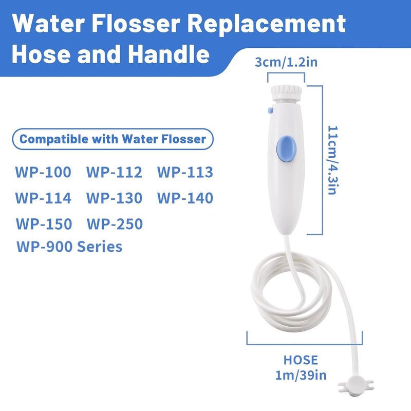 Oralphi Replacement Hose and Handle Parts Compatible with Waterpik Water Flosser WP-100 WP-140 WP-150 WP-900 Series Oral Irrigator, Plastic Handle, Oral Hygiene Accessories (Pause Button) - Image 3