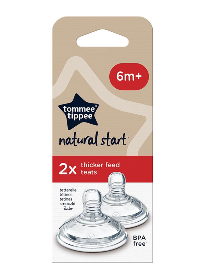 tommee tippee Natural Start Baby Bottle Teats, Thick Flow, 6+ Months, Breast-Like for a Natural Latch, Anti-colic Valve, Soft Silicone, Pack of 2 - Image 2