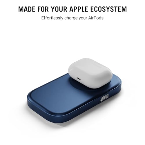DailyObjects Loop Qi2 Certified 5000 Mah Mag-Safe Compatible Aluminium Wireless Power Bank|Fast Charging| Compatible with Samsung/OnePlus/iPhone 12/13/14/15/16/Pro Max | Pocket Size - Blue - Image 5