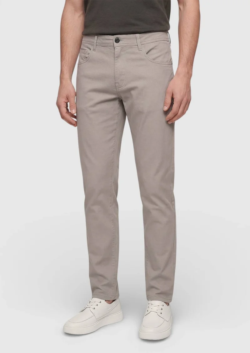 RAMSEY Mink Weaving Slim Fit Casual Cotton Blended Trousers