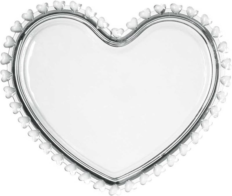 Teensery طبق حلوى زجاجي على شكل قلب طبق خفيف شفاف طبق عشاء قابل لإعادة الاستخدام لتقديم الحلوى والمقبلات والفواكه والكعك 1 قطعة - Image 1