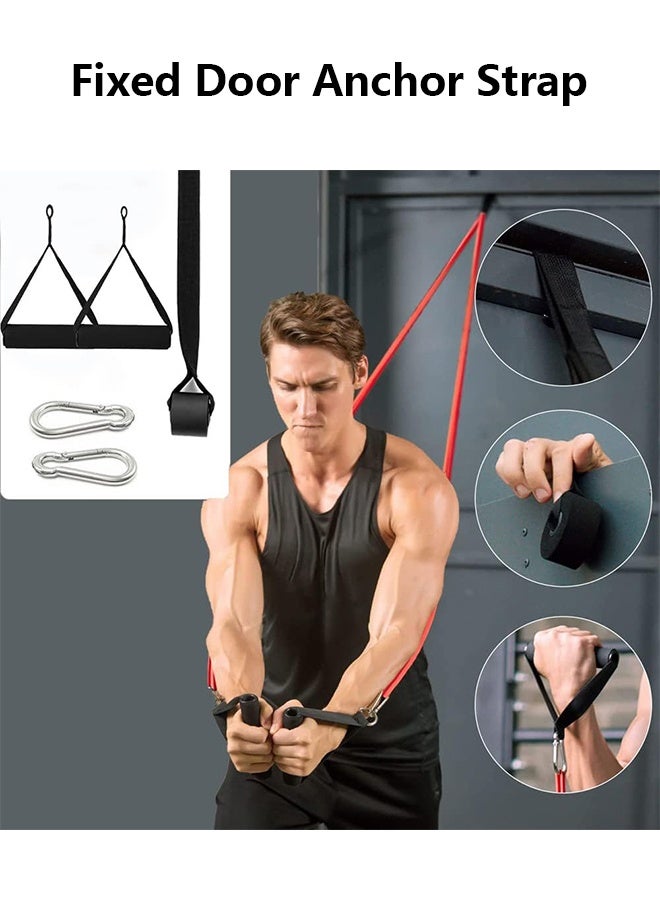 MVAQKLM مجموعة أشرطة المقاومة، أشرطة مساعدة السحب، شريط مقاومة ممتد، أشرطة تمرين، أشرطة رفع الأثقال لتدريب المقاومة، 5 أشرطة تمرين ممتدة مع مرساة باب ومقابض - Image 4