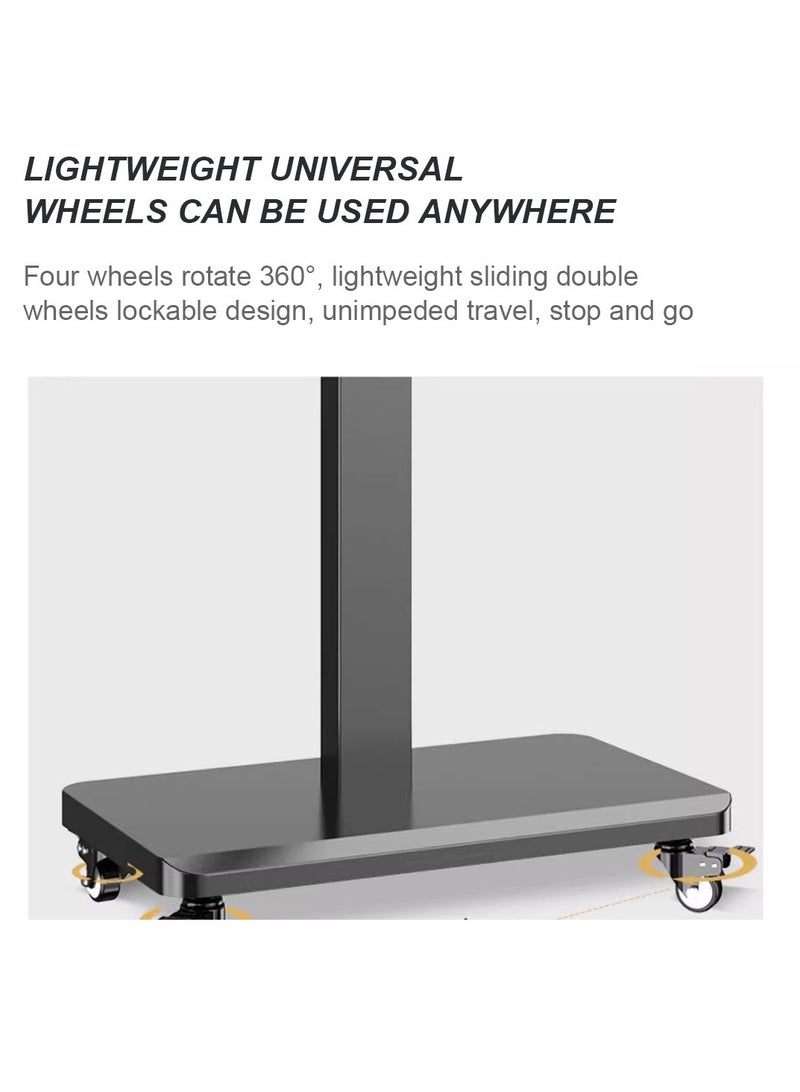 FlashHawk TV Stand with Wheels for 32 to 65 Inch TVs, Portable Mobile TV Cart on Wheels, Tall Universal Floor Stands, Fit Corner, Bedroom, Outdoor - Image 5
