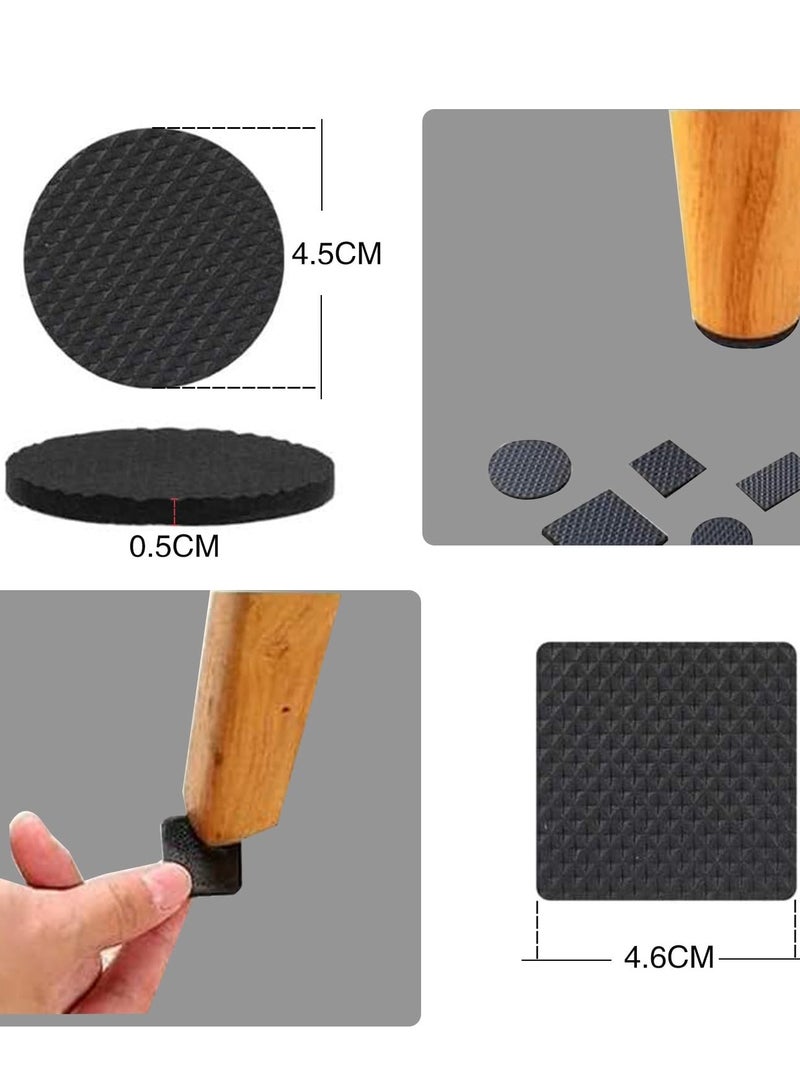 الروهيت 48 قطعة من وسادات أقدام الأثاث، وسادات أثاث مطاطية مانعة للانزلاق، وسادات حماية للأرضيات الخشبية، وسادات أرجل كراسي الأثاث ذاتية اللصق مانعة للانزلاق، وسادة أقدام طاولة متعددة الوظائف سميكة مضادة للخدش - Image 2