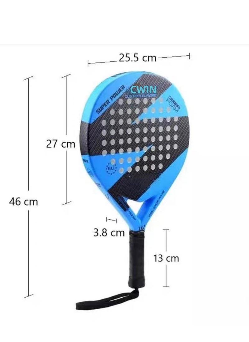 Generic PRO Carbon Fiber Padel Racket - Ultra Light EVA Foam Core & Stunning Blue/White Beach Design!  - Image 4
