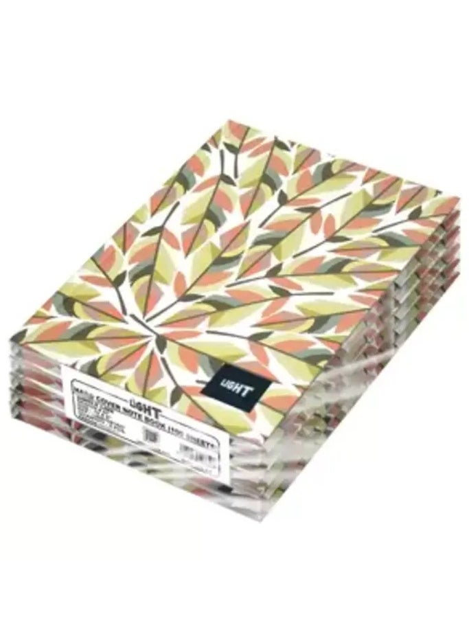 Light Light Hard Cover Notebook, Pack of 5 Pieces, Single Line, 10x8 Inch,100 Sheets - LINB1081807 