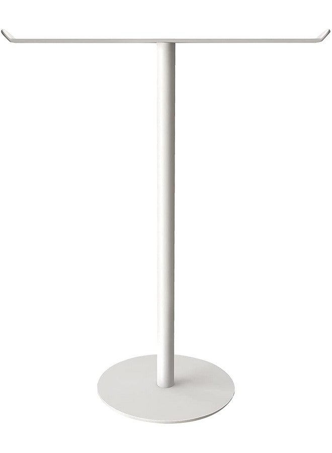 Indian Decor 28008 Bath Hand Towel Holder Standing, T-Shape Stainless Steel Towel Rack for Bathroom Vanity Kitchen Countertop, Modern Towel Bar Stand (White) - Image 1