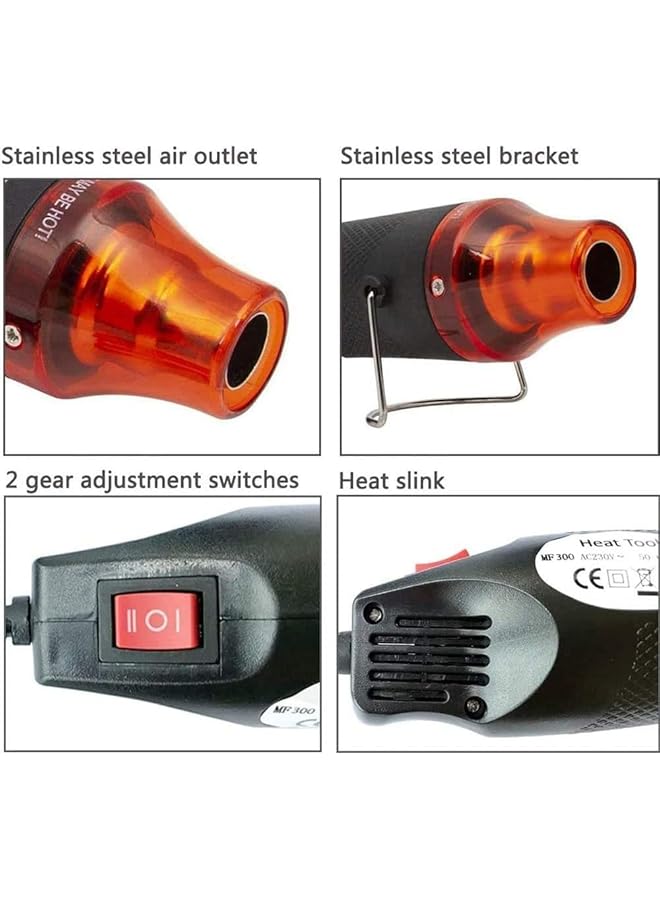 erorex Portable Mini Heat Gun Handheld Hot Air Gun For Diy Embossing Shrink Wrapping Pvc Drying Portable 220V Electrical Rubber Stamp Heat Tool Electric Phone Repair Tool - Image 5