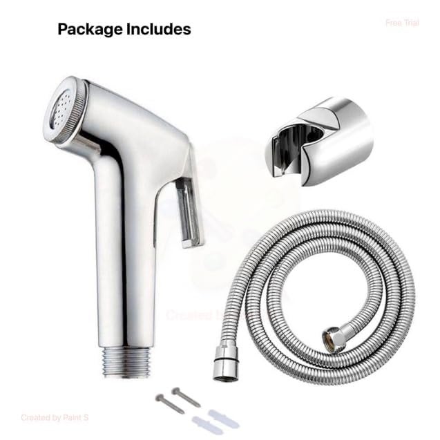 Bathoyum Make in India ABS Health Faucet Toilet Jet Spray Polished Finish Silver Standard Size Pack of 1 - Image 4