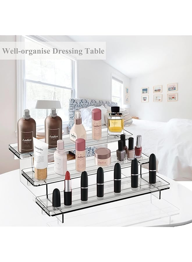 erorex 12 Inch Clear Acrylic Display Risers Stand 3 Tiered Shelf Organizer For Perfumes Cupcakes Jars Bottles Lotions Spices Display Shelf In Dresser Store Supermarket Kitchen Counter - Image 4