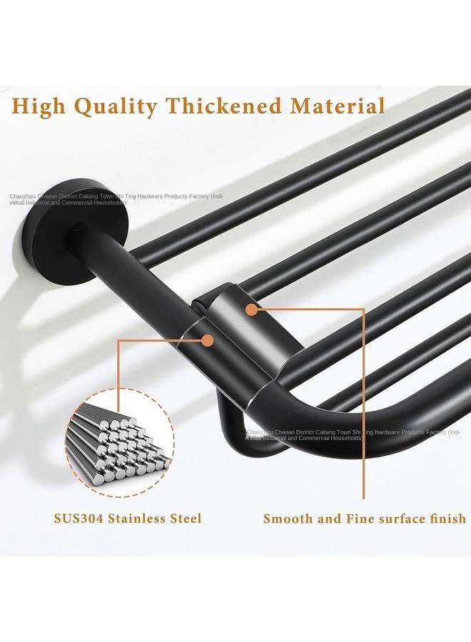 الأزرق جي دبليو مشروع 304 فولاذ مقاوم للصدأ سماكة مناشف الحمام الخالية من الثقب رفوف الحمام - Image 4