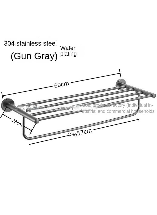 الأزرق جي دبليو مشروع 304 فولاذ مقاوم للصدأ سماكة مناشف الحمام الخالية من الثقب رفوف الحمام - Image 1