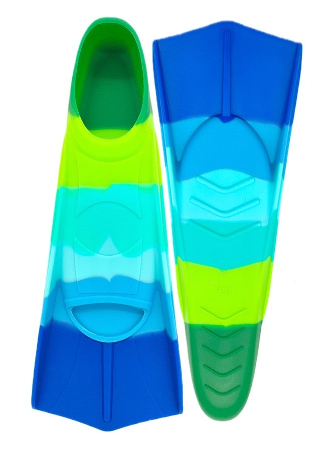 Gugmoy Kids Swim Fins,Comfortable Silicone Flippers for Swimming and Diving,Size Suitable Beginners Kids Girls Boys Adults (X-Small, Colorful-E) - Image 2