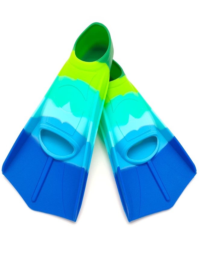 Gugmoy Kids Swim Fins,Comfortable Silicone Flippers for Swimming and Diving,Size Suitable Beginners Kids Girls Boys Adults (X-Small, Colorful-E) - Image 1