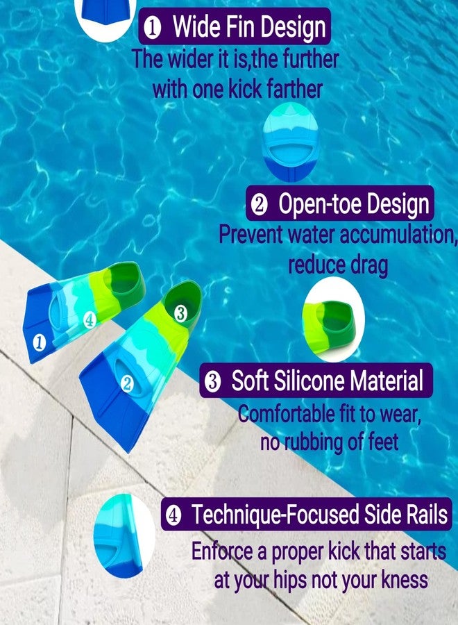 Gugmoy Kids Swim Fins,Comfortable Silicone Flippers for Swimming and Diving,Size Suitable Beginners Kids Girls Boys Adults (X-Small, Colorful-E) - Image 5