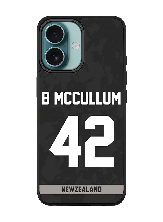 Stylizedd For iPhone 16 Case [Compatible with MagSafe] Slim Magnetic cover Phone Case iPhone 16 -New Zealand Brendon McCullum Jersey No 42 - Image 1