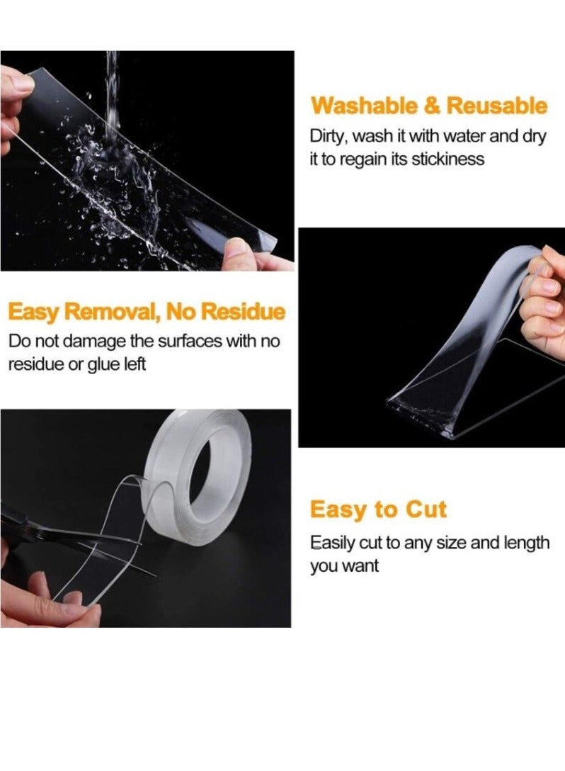 شريط نانو لاصق مزدوج بطول 5 أمتار شفاف - Image 5