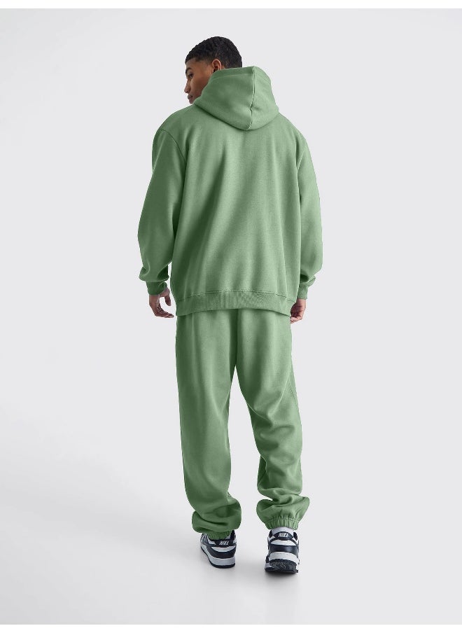 Maniac Mens Solid Hunter Green Hooded Neck Sweatshirt and Jogger Cotton Loopknit Fleece Co-Ords  - Image 3