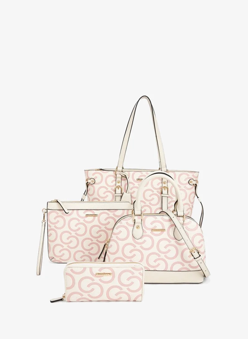 سيليست 4-Piece Tote Bag Set With Monogram Print
