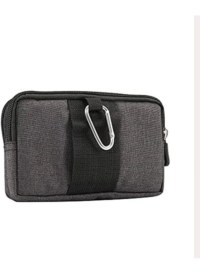 Multipurpose Horizontal Belt Case 2 Compartments Zipper For Zte Zfive G Black 16 5X 9Cm