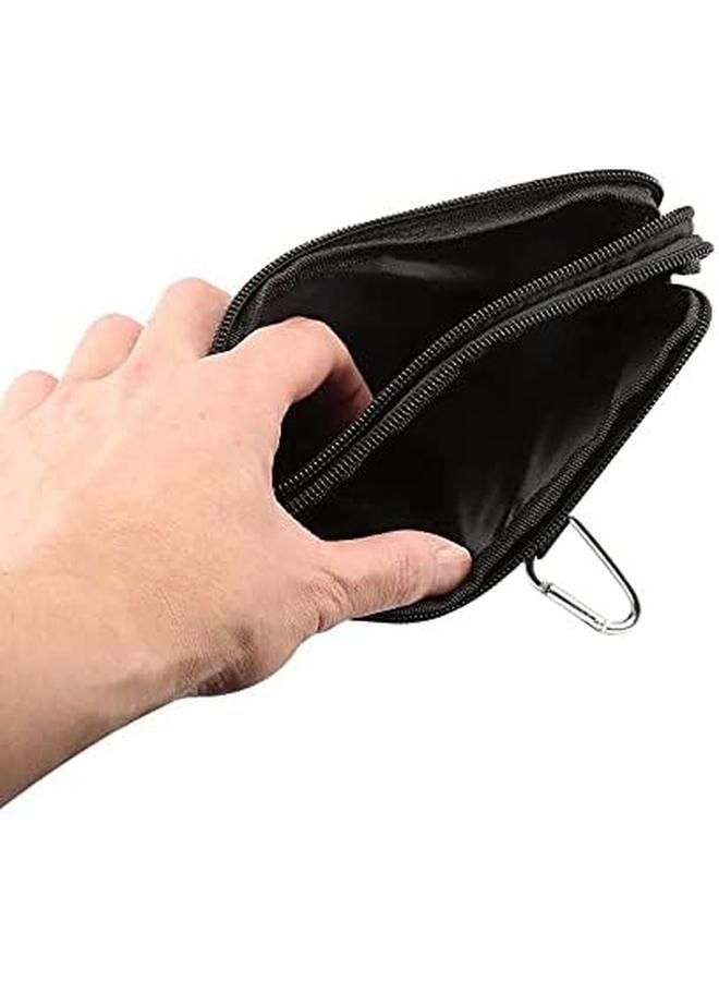 Multipurpose Horizontal Belt Case 2 Compartments Zipper For Zte Zfive G Black 16 5X 9Cm