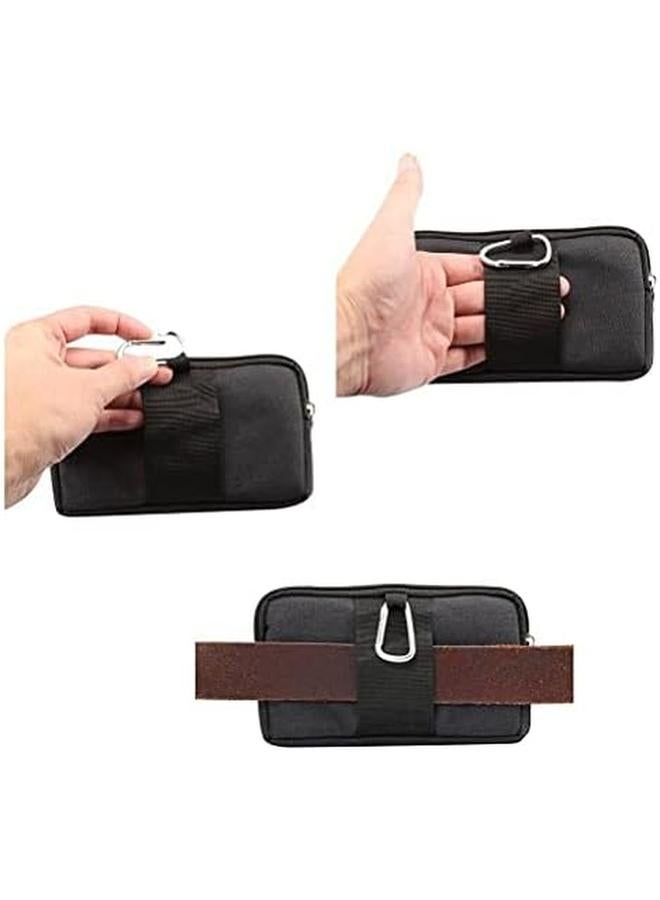Multipurpose Horizontal Belt Case 2 Compartments Zipper For Zte Zfive G Black 16 5X 9Cm