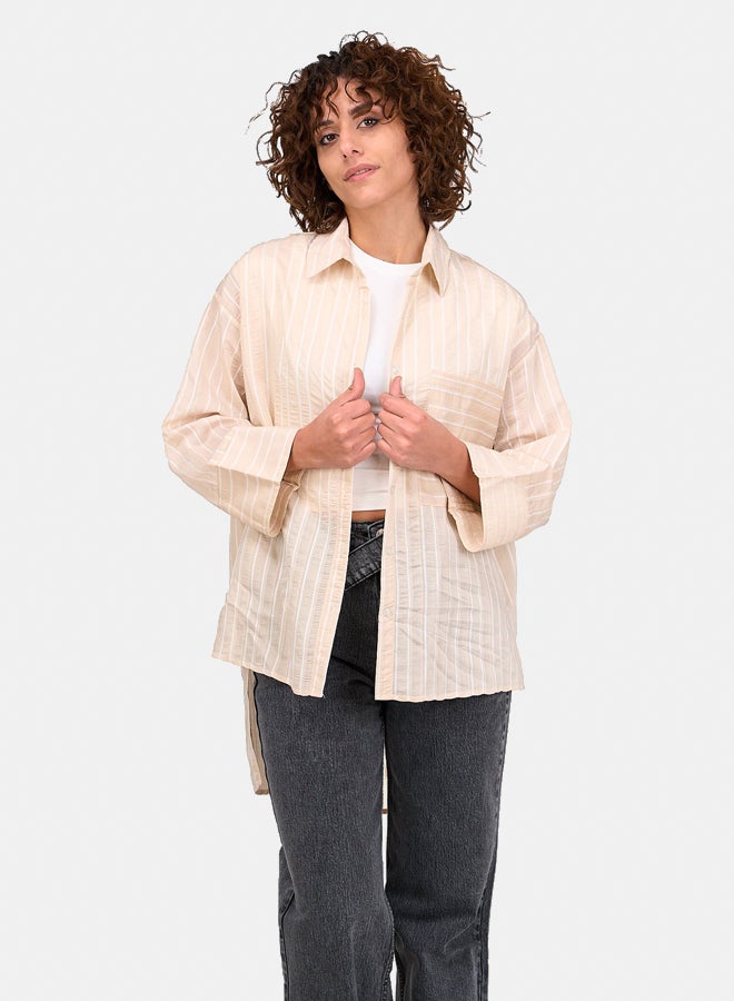 Clue Striped High Low Shirt - Image 1