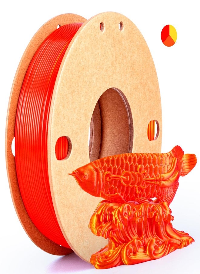 dikale Silk Triple Colors PLA+ 3D Printer Filament 1.75mm, No Tangle Shiny Filament Net Weight 250g Spool (0.55lbs), 3-in-1 Silk PLA Pro Plus, Gold+Red+Orange - Image 1