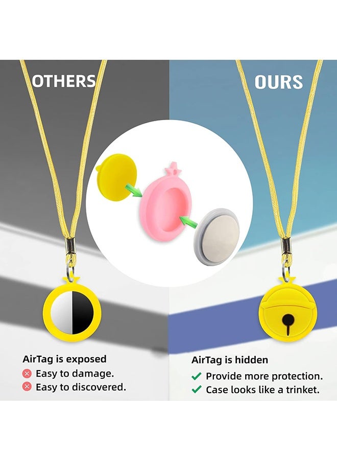 دبليو أف أف أو 2 قطعة قلادة AirTag للأطفال - حامل 2 عبوة - 4 قطع ملحق كرتون - قابل للتعديل - لحقيبة Apple Air Tag للأطفال الصغار سيليكون مخفية مريحة من سوار معصمه حامل AirTags للأطفال للفتيات (أخضر / أزرق) - Image 3