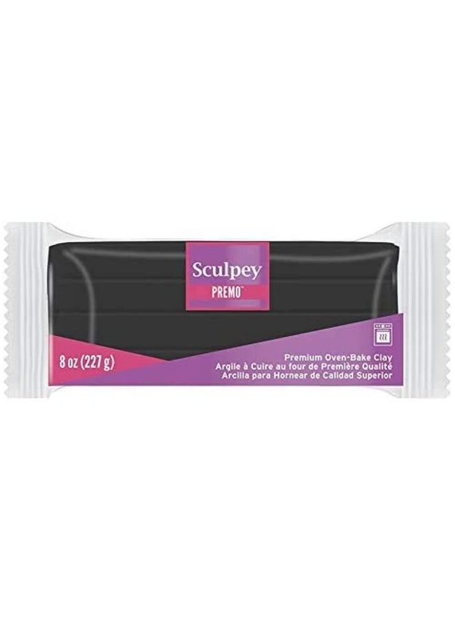 Polyform Sculpey Premo Polymer Oven-Bake Clay  Black  Non Toxic  8 oz. bar  Great for jewelry making  holiday  DIY  mixed media and home d cor projects. Premium clay Great for clayers and artists.  - Image 1