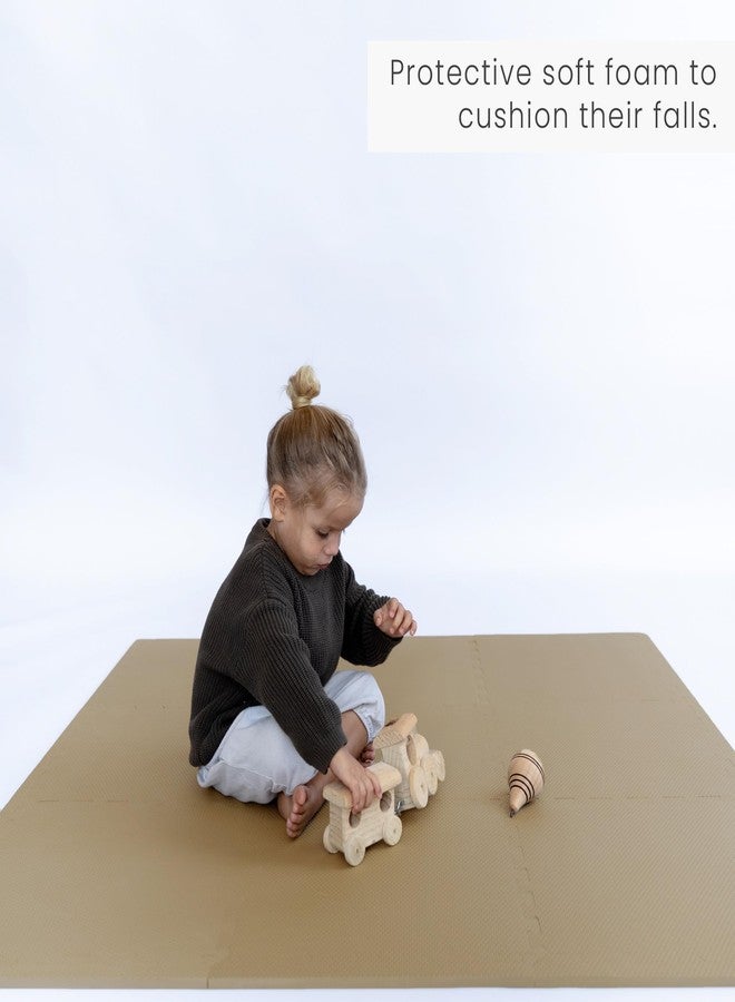 Toddlekind Solid Color Foam Play Mat 4x4 Baby Playmat. Stylish, Non-Toxic, Odorless, Plain Design Puzzle Play Mat 0m+ (Beige) - Image 4