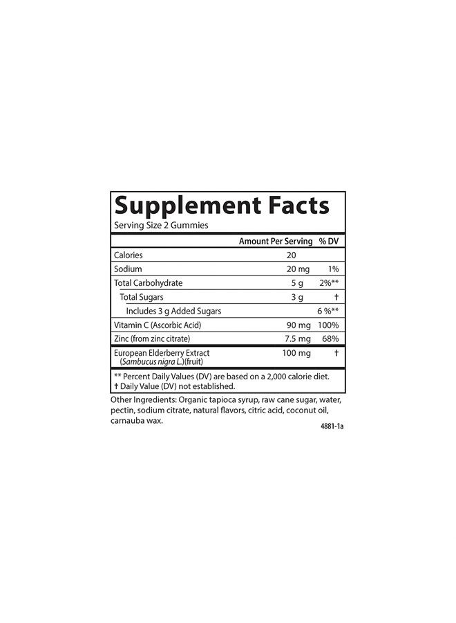 Carlson Black Elderberry Gummies, with Vitamin C & Zinc, Immune Support, 120 Gummies - Image 2