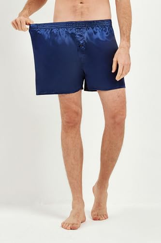 JupiterSecret Mens Satin Boxer Shorts Pack, Silk Feeling Sleep Shorts Underwear with Button Fly, Silky Pajama Bottoms for Men - Image 5