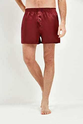 JupiterSecret Mens Satin Boxer Shorts Pack, Silk Feeling Sleep Shorts Underwear with Button Fly, Silky Pajama Bottoms for Men - Image 4
