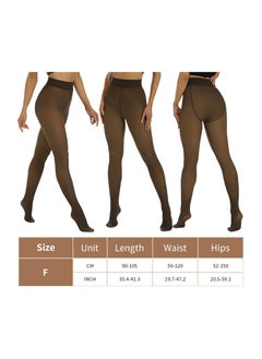 SYOSI Fleece Lined Tights for Women, Fake Translucent Nude Tights Leggings, Opaque High Waisted Footed Thermal Pantyhose  - Image 4