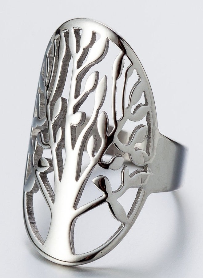 Jude Jewelers Stainless Steel Tree of Life Ring Statement Promise Anniversary Cocktail Party (13) - Image 3