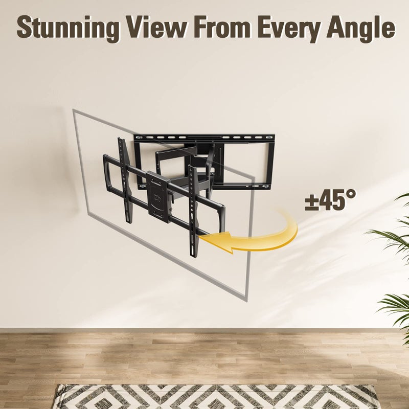 Mounting Dream Full Motion TV Wall Mount for Most 42-90 Inch TVs, Heavy Duty Wall Mount TV Bracket with 6 Strong Articulating Arms, Max VESA 600x400mm, Up to 132LBS, Fits 16/18/24'' Wood Studs, MD2298 - Image 5