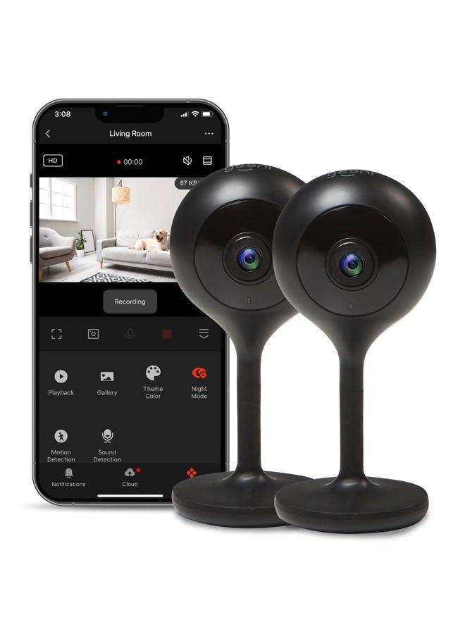 Geeni Look 2 Pack 1080p HD Smart Wi-Fi Security Camera System with Night Vision, Motion Detection, 2 Way Audio,Remote Access with iOS Android App, No Hub Required, Black - Image 1