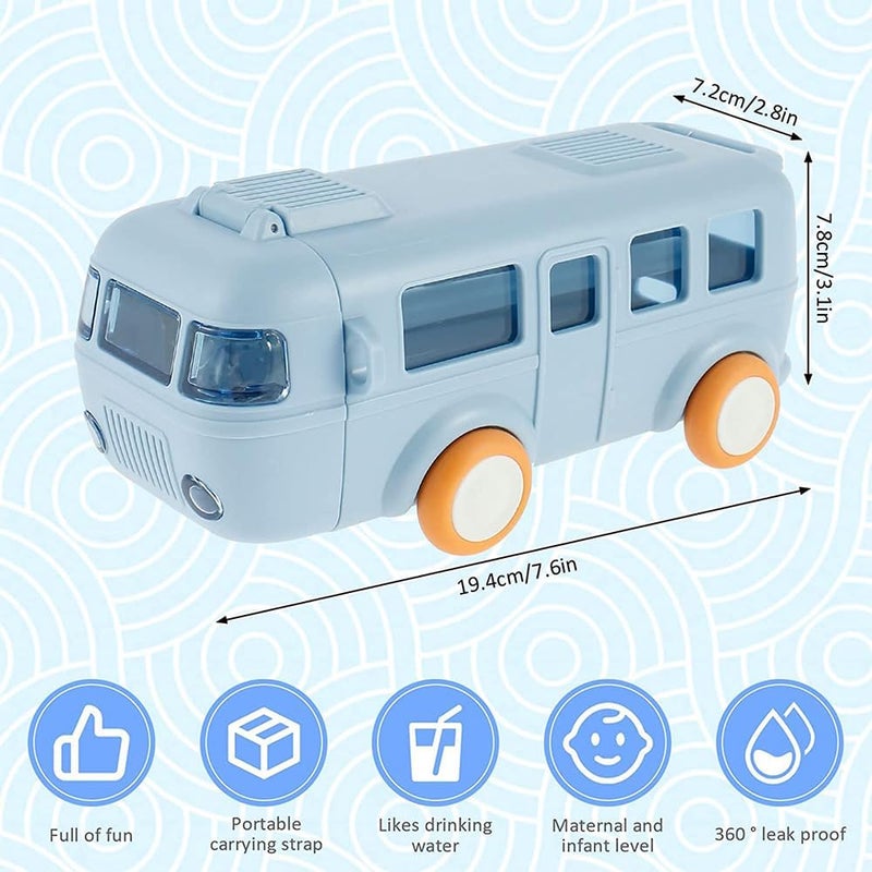 HARIRUP Bus Shape Water Bottle for Kids with Strap Sipper and Straw Leakproof BPA Free with Lock 500 ml Bottle for School Kids Bus Shaped Water Bottle for Girls and Boys Pack of 1 - Image 5
