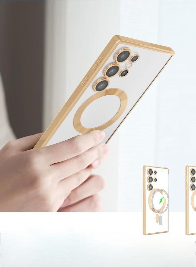 Houmt Galaxy S24 Ultra Magnetic Case Compatible with Magsafe Support Wireless Charging Camera Protection Shiny Plating Anti Scratch Slim Thin Protective Case Cover for Samsung Galaxy S24 Ultra - Image 2