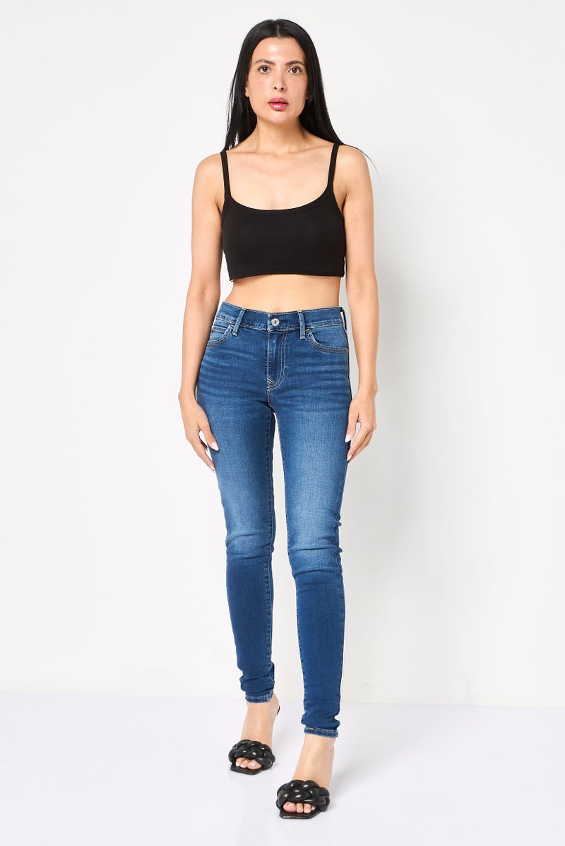 Levi's Women Super Skinny Fit Washed Stretchable Jeans, Blue - Image 2